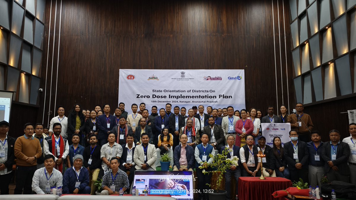 ArunachalNhm's tweet photo. One day orientation of the 12 GAVI district on the Zero dose implementation plan under GAVI HSS-3 conducted today for DRCHO MO RI & VCCM #IraSinghal Secretary (H & FW) said, Health workers' must ensure every child received necessary Vaccination. https://t.co/QxO2hywfRX