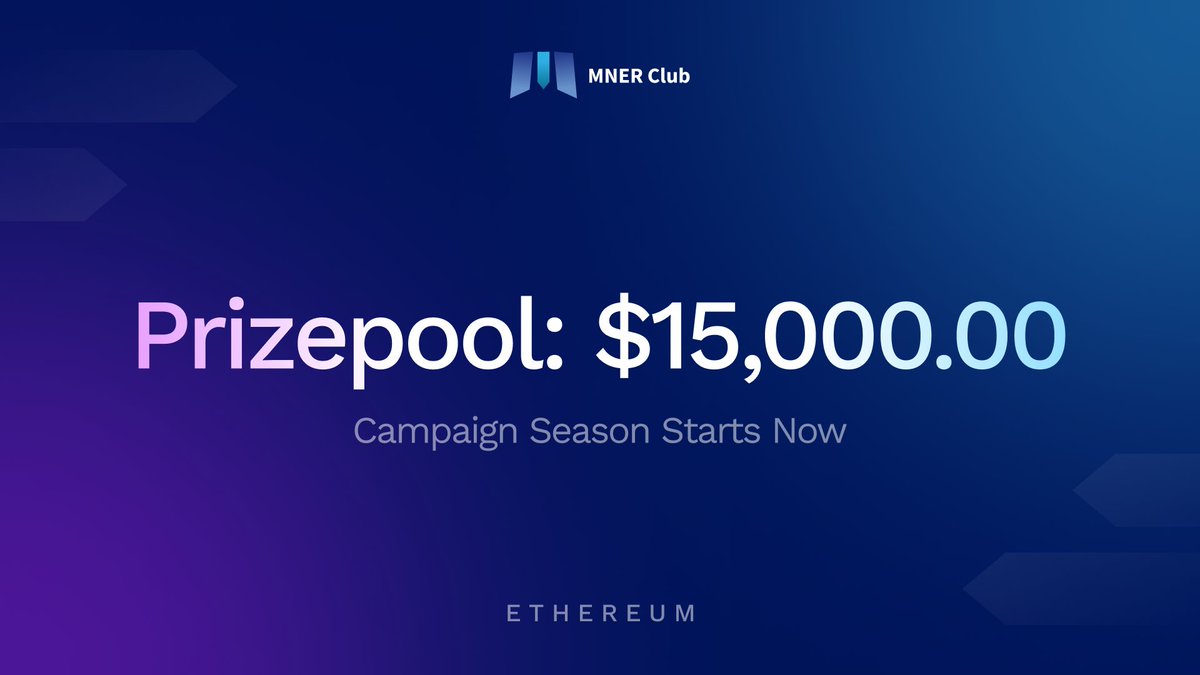 🏆The Preseason of Mner Club’s Leaderboard Campaign begins today🐎 

Grab your share of the $15,000.00 Total Prizepool!  

Get Rewards for: 
👨‍👧‍👦Engaging with the community
🤝Checking out our awesome partners 
💎HODL R2MNER  

More details to follow. Link⬇️
campaign.mner.club