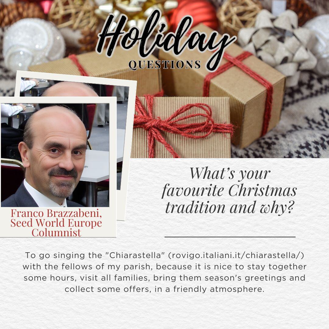 Holiday Question Time! 🎄❄️
It’s the most wonderful time of the year! ✨ We asked some members of the European seed sector some holiday themed questions… and here’s what they said! 
#HappyHolidays 🎅 #FestiveSeason ❄️ #SeedSector 🌱