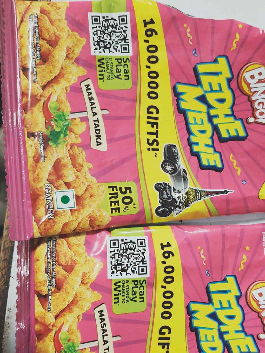 kkjangir711's tweet image. "I purchased an item from Bingo Company, but it's a scam. They claim to give 1,600,000 gifts, but the QR code on the pack doesn't work when scanned. I appeal to Bingo to stop this false marketing and stop cheating customers."
@ITCCorpCom 
#ITCell 
#tedhemedhe