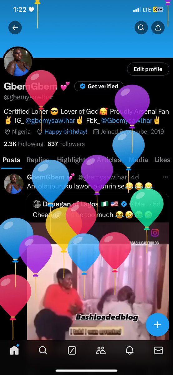gbemysawlhar's tweet image. See who got balloons 🎈 today💃💃💃
Happy Birthday to me
#chapter30