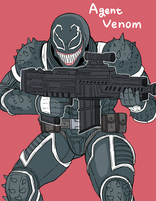 「ヴェノム顔!#エージェントヴェノム #マーベル #Marvel 」|べるまのイラスト
