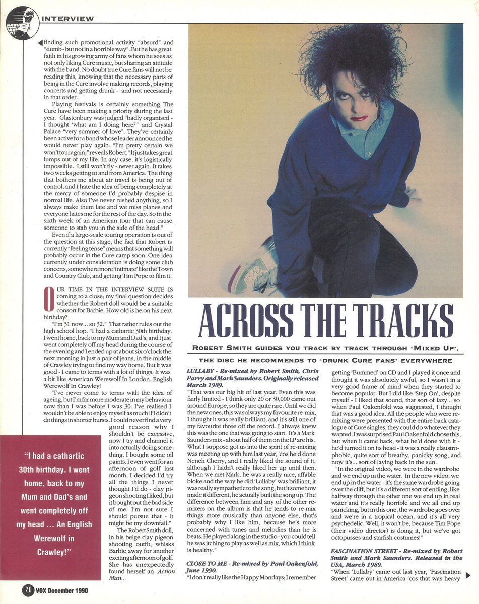TheCureForever_'s tweet photo. Robert Smith breaks down Mixed Up track by track in the Dec 1990 issue of Vox (UK). Insightful, candid, and quintessentially Cure. ๐ถโจ
#RobertSmith #TheCure #VoxMagazine #MixedUp #1990sMusic #MusicHistory #AlternativeMusic #RemixCulture https://t.co/GlfEqbxzVH