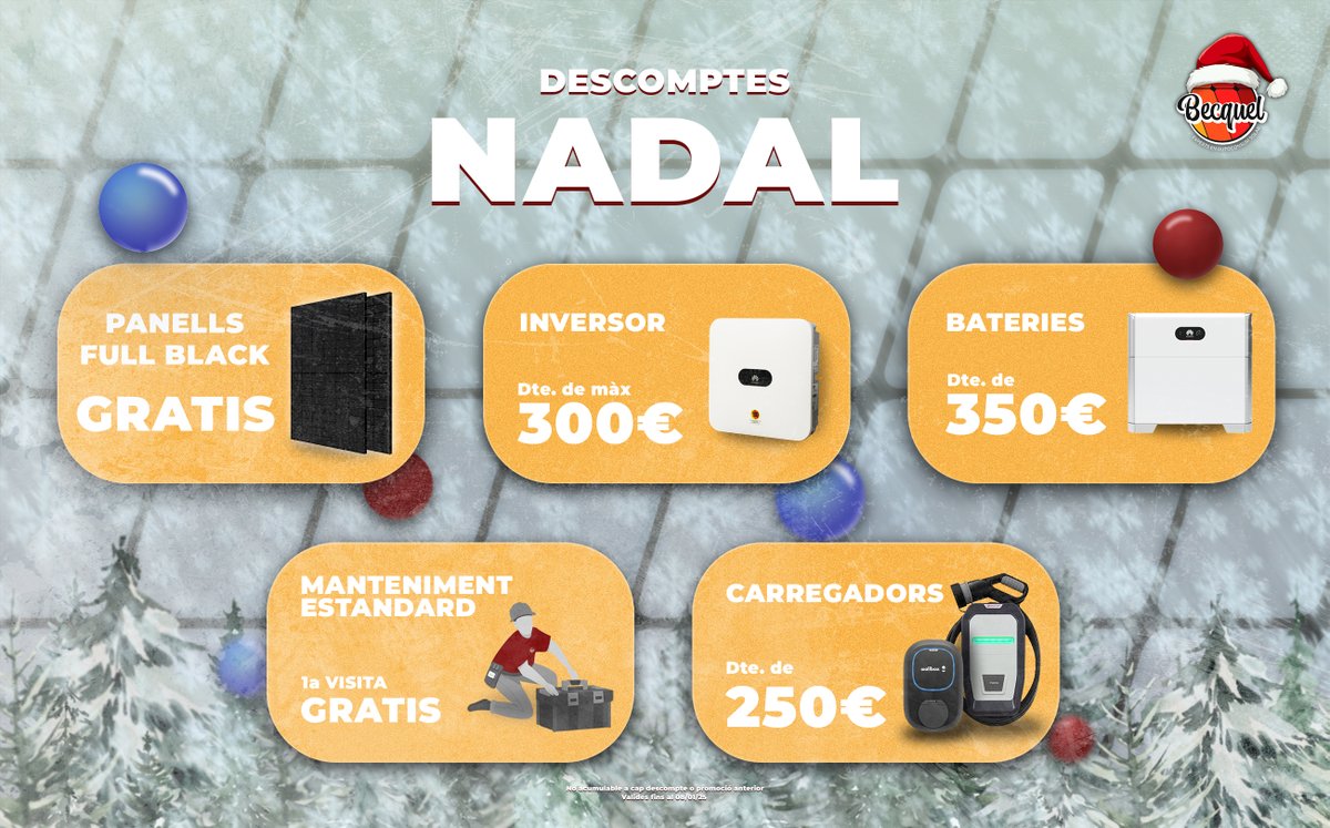 Aquest Nadal regala energia 100% renovable amb les promocions que tenim disponibles fins passat Reis! 

becquel.com/ofertes-energi…