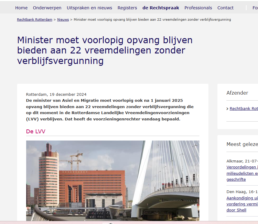 De uitspraak van de rechter.