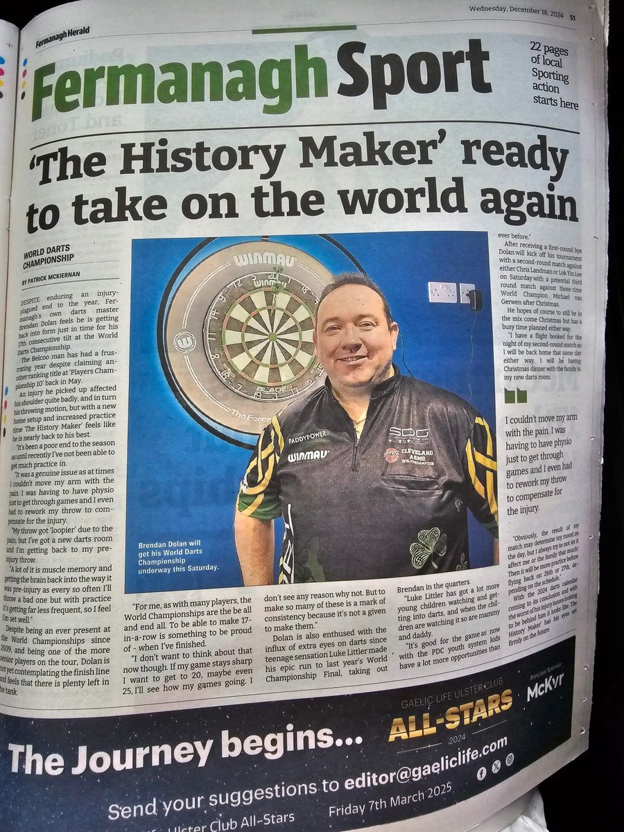 Almost time for the <a href="/OfficialPDC/">PDC Darts</a> World Championships