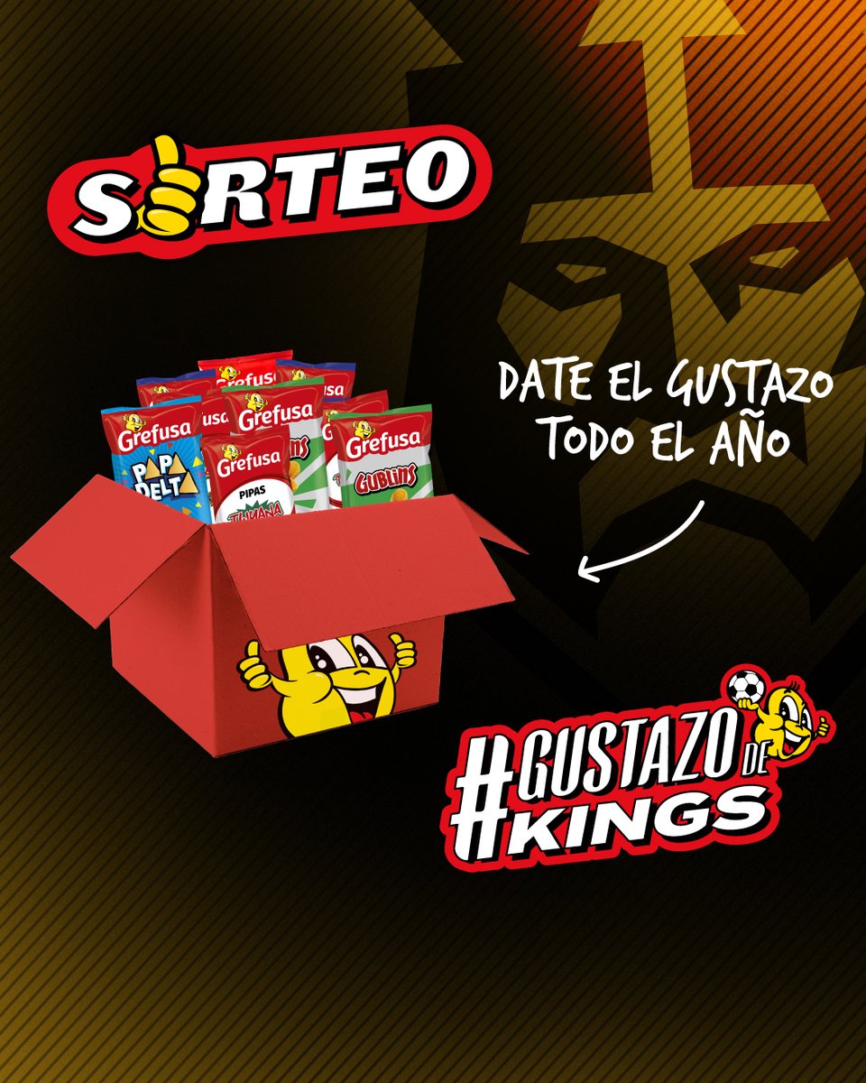 Gustazos gratis todo el año 🔥Has leído bien, estamos SORTEANDO todo un año de productos de <a href="/grefusa/">Grefusa</a>. ¿Quieres ser el ganador? Participar es muy sencillo:

👉 Seguir a <a href="/grefusa/">Grefusa</a> y <a href="/KingsLeague/">Kings League Spain</a> 
🤝Dadle RT al tuit
🫂 Menciona a ese amigo tan futbolero como tú con el hashtag