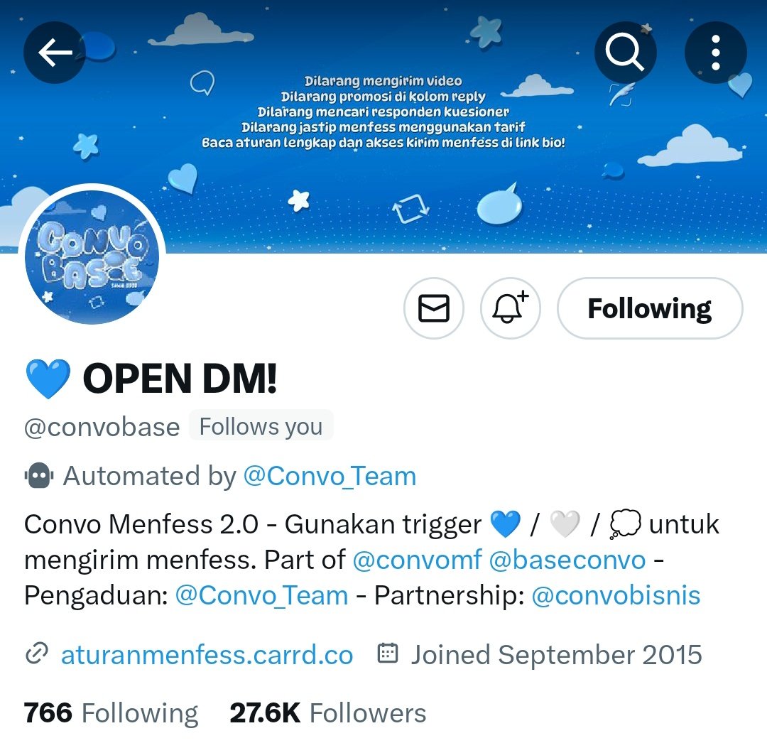 ih baru sadar difollbackk. makasih ayang 🥺 <a href="/convobase/">💙 CONVOBASE</a>