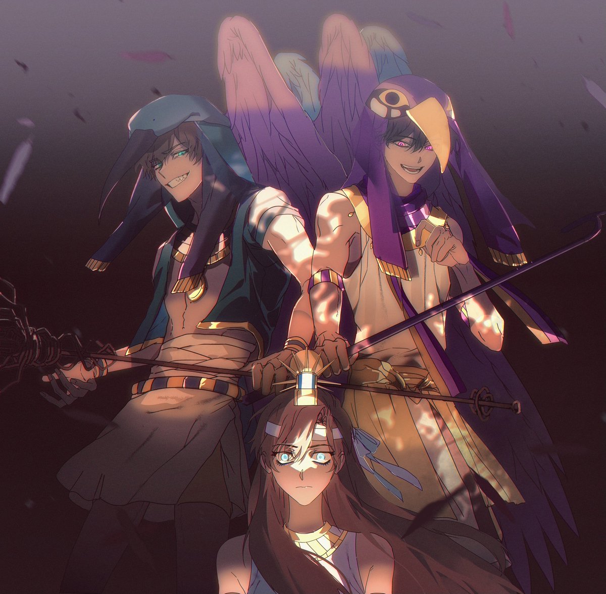 #스포주의
이집트 술래잡기⏳
오로라조 새듀오와 엄마 (남의 엄마 )