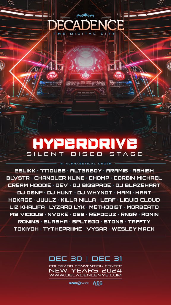 REFOCUZMUSIC's tweet photo. And for my Final Act 🪄 For about an hour I will make all the 2024 BS disappear 🙏🏽🔥 💪🏽🙏🏽 Such an Honor to be part of a perfect lineup 🔥 Big Thanks to my @GlobalDanceUS Fam and of course all of you my REFOCUZ Fam for constant support 🫶🏽 See you new years at @DecadenceNYE 🫡 https://t.co/Ysy9I52m1d