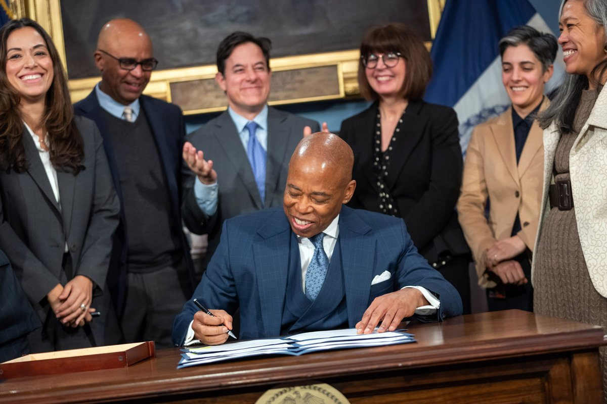 NYCHousing's tweet photo. We’re one step closer to a more affordable NYC! Yesterday, @NYCMayor signed City of Yes legislation to advance the creation of 80,000 new homes and enhance critical infrastructure across the City: https://t.co/rrEwFcZ3xG https://t.co/4dsAst4Al1