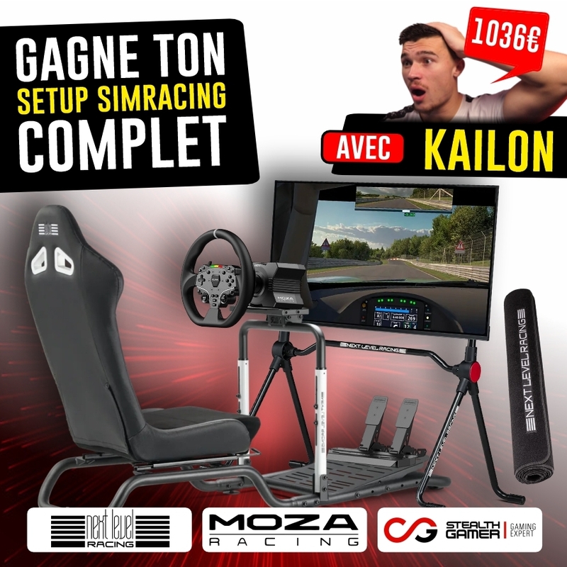 [#CONCOURS] Cette année pour Noël on te fait gagner un cockpit avec volant et pédalier ! 🔥

Pour tenter ta chance :
- Like &amp; RT ce post
- Follow <a href="/StealthGamerFR/">Stealth Gamer</a>, <a href="/KailonYTB/">Kailon 🏎</a>, <a href="/moza_racing/">MOZA Racing</a>, <a href="/nextlvlracing/">Next Level Racing</a>

Qui sera l'élu ? 😃
Réponse le 03/01/2025 ! 🎁
FR, BE 👍