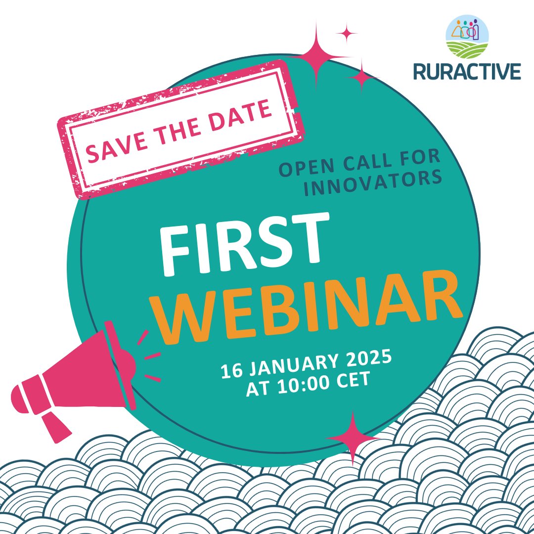 Ruractive_EU (@ruractive_eu) on Twitter photo 🌟 Save the date for the first RURACTIVE Open Call Webinar! Discover how you can become part of RURACTIVE's mission to empower rural communities through innovative solutions. 🌍✨
Registration details to come in January!
👉 ruractive.eu/open-call-for-…
<a href="/REA_research/">European Research Executive Agency</a> 🌟 Save the date for the first RURACTIVE Open Call Webinar! Discover how you can become part of RURACTIVE's mission to empower rural communities through innovative solutions. 🌍✨
Registration details to come in January!
👉 ruractive.eu/open-call-for-…
<a href="/REA_research/">European Research Executive Agency</a>