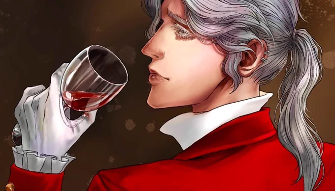 【第5人格】作曲家ニツキさん()の線画を塗らせていただきました繊細な髪の描線がとても楽しかったです!ありがとうございました!全体は青空に掲載しております。 