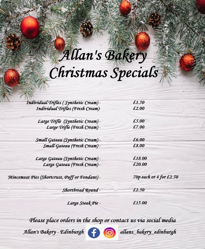 Final call for Christmas orders, please place your orders by Saturday 😁

🎄🎅🏼Christmas Orders🎅🏼🎄

Our order book is open, please place orders in the shop or dm us. 

Order your Christmas desserts from us and give yourself more time to relax, enjoying the festive food and drink!