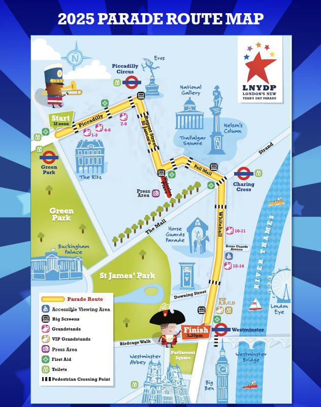 🎉✨ Get ready to ring in the New Year with a bang at London’s New Year’s Day Parade on Wednesday, 1st January 2025! 🎊

🚍 The fun kicks off at noon, winding through some of London’s most iconic spots! Starting at Piccadilly near Green Park Tube Station, you’ll be thrilled as we