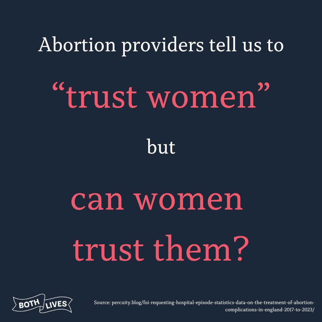 BothLives's tweet image. A thread // (1/5)

Abortion providers tell us to &quot;trust women,&quot; but can women trust them?

Using Freedom of Information requests, Percuity obtained **seven years** of data from NHS Trusts in England...