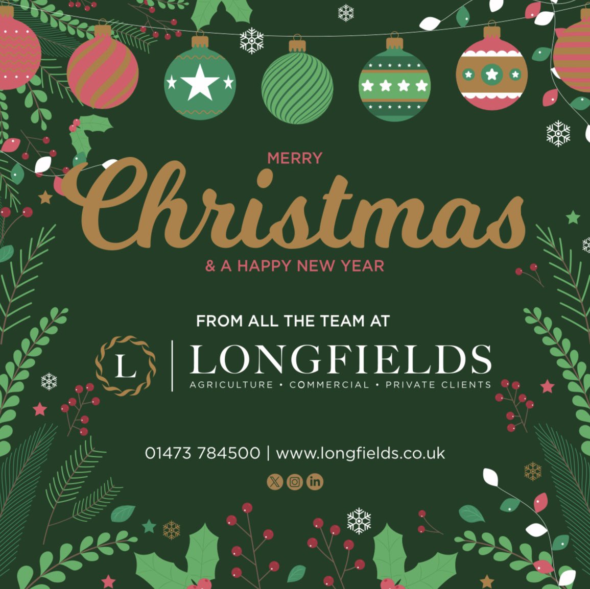Merry Christmas from all of us at the Longfields Team! Wishing you joy, success, and all the best for an incredible 2025! 🎄🎅🏼✨