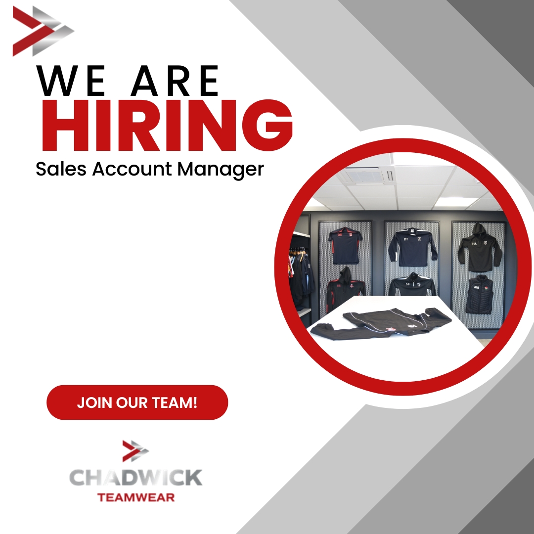 It's exciting times here at Chadwick Teamwear! 😀 

As we grow from strength-to-strength we're looking for an experienced sales account manager to join our team.

Interested? Contact us here  > sales@chadwickteamwear.co.uk