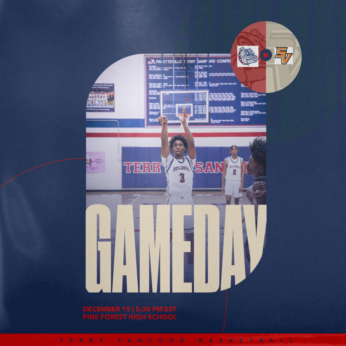 TJ McAllister (@theonlytmac_5) on Twitter photo ITS GAMEDAY!!! Your Bulldogs will be on the road at Pine Forest High School to start off the Holiday Classic Tournament 🆚 the South View Tigers! Come out and support your Dawgs for a 5:30 Tip-Off❗️🐶 <a href="/ftsmbb_/">Terry Sanford Mens Basketball</a>
#GODAWGS #GDTBAD ITS GAMEDAY!!! Your Bulldogs will be on the road at Pine Forest High School to start off the Holiday Classic Tournament 🆚 the South View Tigers! Come out and support your Dawgs for a 5:30 Tip-Off❗️🐶 <a href="/ftsmbb_/">Terry Sanford Mens Basketball</a>
#GODAWGS #GDTBAD