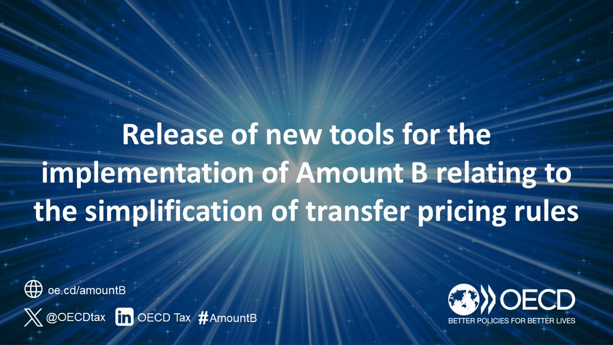 OECDtax's tweet photo. [NEWS] OECD releases new tools to facilitate the implementation of a simplified and streamlined approach to transfer pricing under Amount B

🗞️ Read more ➡️ https://t.co/3vuHJprLPR

#AmountB #TransferPricing https://t.co/kD1DHqmqwl