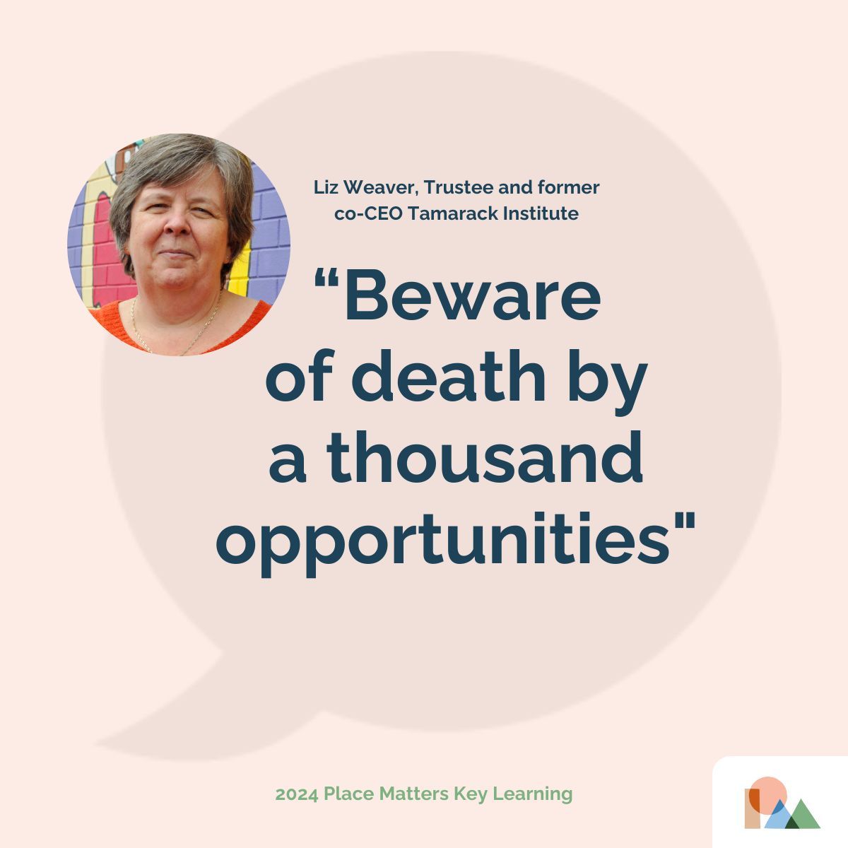 Liz Weaver’s reminder taught us the need to focus this year.

Locally and globally, we’ve faced countless challenges. At #PlaceMatters, prioritising impact areas helps us drive change whilst maintaining our ability to learn &amp; grow.

How do you focus your energy? #PlaceMatters2024