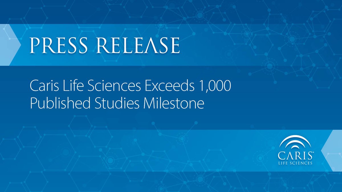 Caris Life Sciences is proud to announce that it has published more than 1,000 studies across peer-reviewed manuscripts, posters, and abstracts since 2015, in collaboration with its research partners. Learn more: ow.ly/KRj150UtRLQ