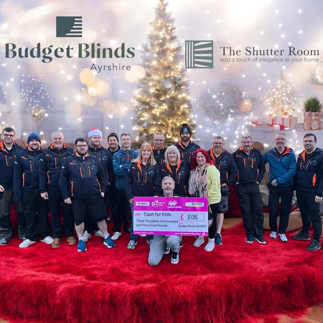 Cash for Kids West Scotland (@cashforkidswest) on Twitter photo A huge thank you to the team at <a href="/BudgetBlinds/">Budget Blinds</a> Ayrshire for raising £3,135 in 2024!🙌
For every job they completed customers donated £1 and Budget Blinds matched this total👏
If this is something you think your business could do, please get in touch 📩 A huge thank you to the team at <a href="/BudgetBlinds/">Budget Blinds</a> Ayrshire for raising £3,135 in 2024!🙌
For every job they completed customers donated £1 and Budget Blinds matched this total👏
If this is something you think your business could do, please get in touch 📩