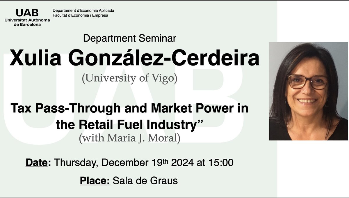 Today we have Xulia González-Cerdeira in our Department Seminar

📍 Sala de Graus
🕒 15:00