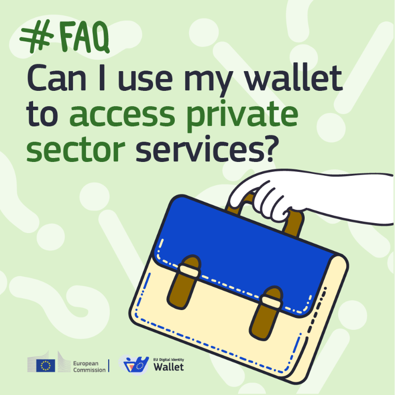 EUdigitalID's tweet photo. You will be able to use EU Digital Identity Wallets to access digital services, including certain private services. 

Providers of private services must accept the wallets at the request of the wallet user where strong user authentication is required.