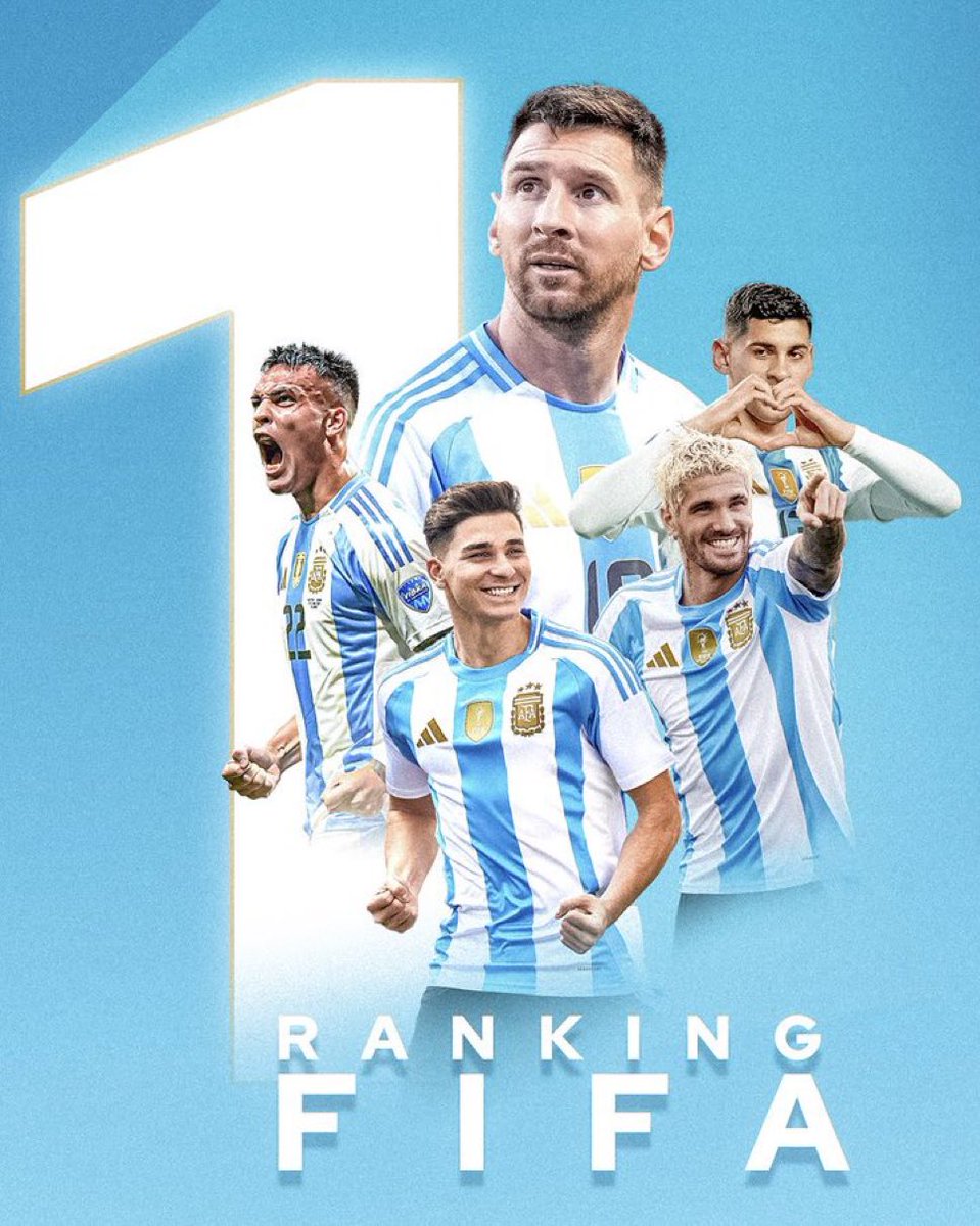 AtaqueFutbolero's tweet photo. 🌟🇦🇷 [OFICIAL] La Selección Argentina termina en el 1º PUESTO del Ranking FIFA por SEGUNDO AÑO CONSECUTIVO.

Lleva ¡20 MESES! siendo la mejor del mundo. 🚬 https://t.co/EiNkzEFSdG