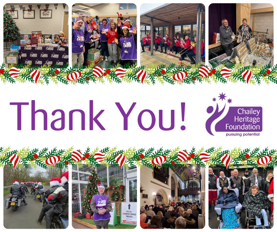 Thank you to everyone who has supported Chailey Heritage Foundation this Christmas! 🎄

We couldn't have done it without you! 💜

#ChaileyHeritageFdn #ThankYou #Fundraising #Volunteers