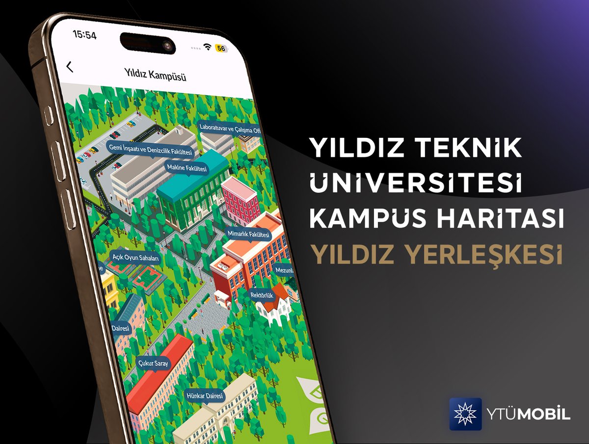 ytumobile's tweet photo. Yetenekli ellerde tasarlanan, Yıldız Kampüsü izometrik haritası YTÜ Mobil'e eklendi ve artık yayında! 💫

Yıldız Teknik’in doğduğu yeri, fakülteleri, çalışma alanlarını ve muhteşem dokusuyla tarihi alanları haritamızda gezerek inceleyebilirsiniz ✅✨