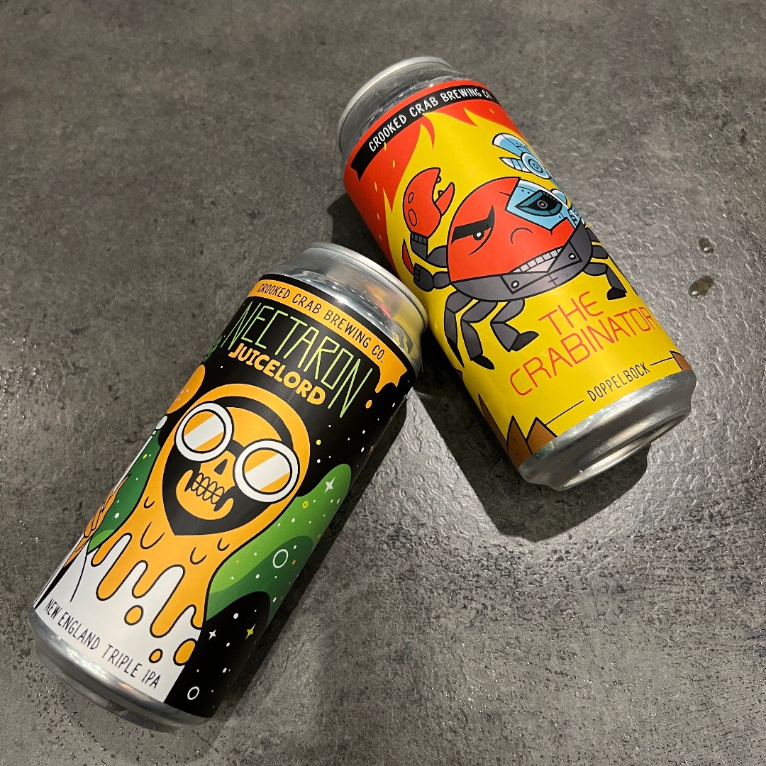 We’re bringing you not one, but TWO shiny new brews just in time for your holiday prep—Nectaron Juicelord and The Crabinator are dropping TODAY at 2 PM! Swing by for cans and drafts. Oh, and don’t forget to stick around tonight for Christmas Crabby-Oke from 6-9:30 PM! #getcrooked