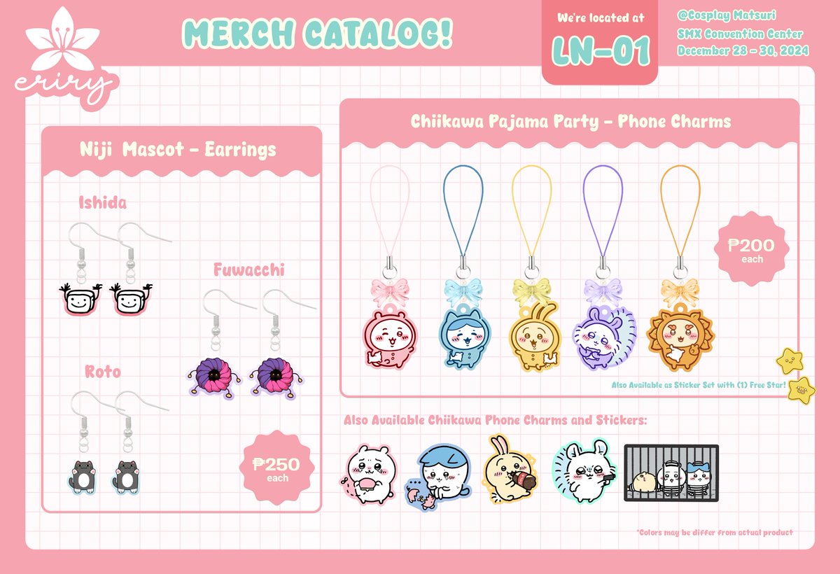 eriry_art's tweet photo. [Likes &amp; RTs are ❤️✨]

Oya oyaa everyone~ ! 🌸
Here is my Cosplay Matsuri 2024 Catalog, I'll be with my homies @lars97_cherry @ahcy_draws @Kaira @Murasaki at LN-01!  SEE YOU ALL!!! ”ʚ(*´꒳`*)ɞ“

#FanFairAtCosplayMatsuri2024
#cosplaymatsuri2024
#CosplayMatsu2024 
#Cosmatsu2024 https://t.co/2iPxsnX7pf