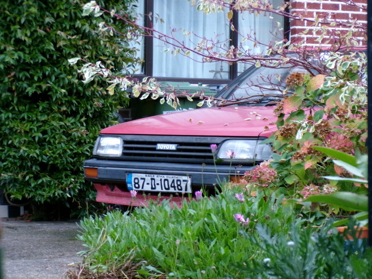Bad angles (trop dur)

Except for the Primera, all these cars were found on the same street. You'd think, then, that I'd have managed to take just one photo I was happy with. 

Still, where else can you find an artefact like this washed-out '87 Starlet? (Portugal aside).