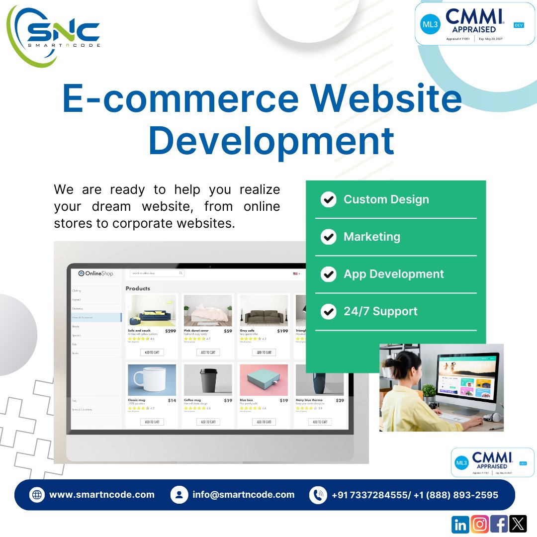 smartncode's tweet image. Transform your online store with SMARTnCODE! Creative design, app development, marketing, & 24/7 support to grow your business.
Contact us today! at smartncode.com to schedule a demo.
#ECommerceDevelopment #SMARTnCODE #AppDevelopment #WebDesignServices