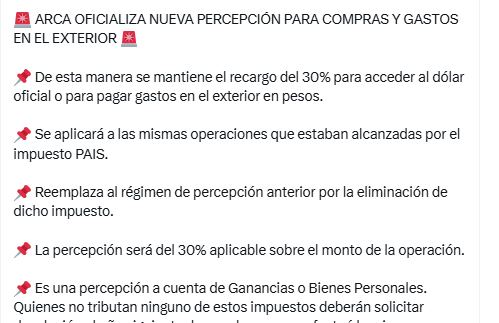 Sacan el 'impuesto país' para compras en el exterior.
Buenisimo! Ah, no pará.
Mágicamente lo reemplazan con otro para tarjetas.
Angulo pascual...