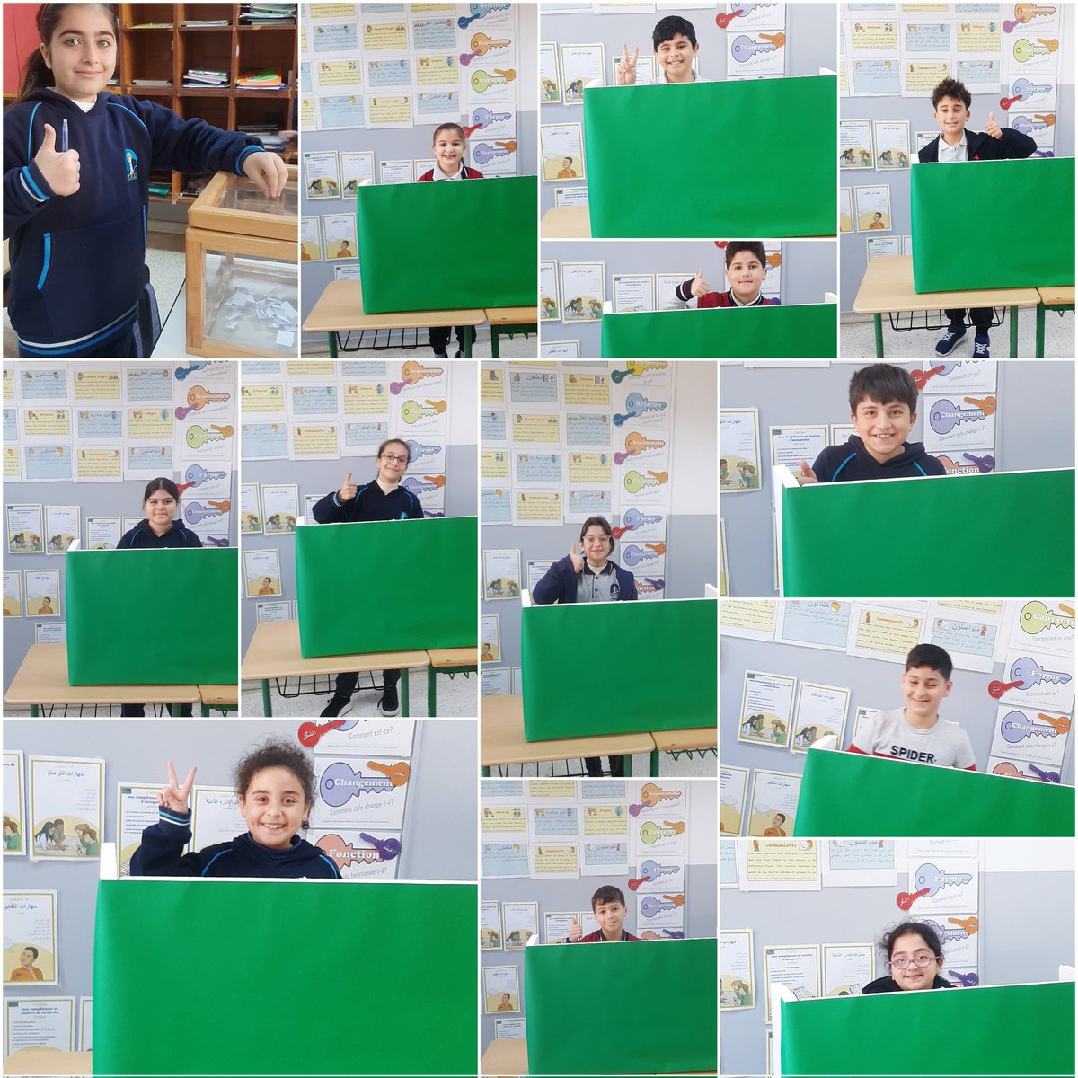 Dans le cadre de l'apprentissage de la démocratie et de l'éducation à la citoyenneté,les élèves de CM2 ont été sensibilisés au rôle de délégué de classe en participant aux élections.
Félicitations à Bassel et Aida pour leur élection <a href="/Hhhsinfo/">Houssam Hariri HS</a> <a href="/LinaMajzoub1/">Lina Majzoub</a> <a href="/TawilNoor/">Noor Taweel</a> <a href="/dina_jradi/">Dina Jradi</a>