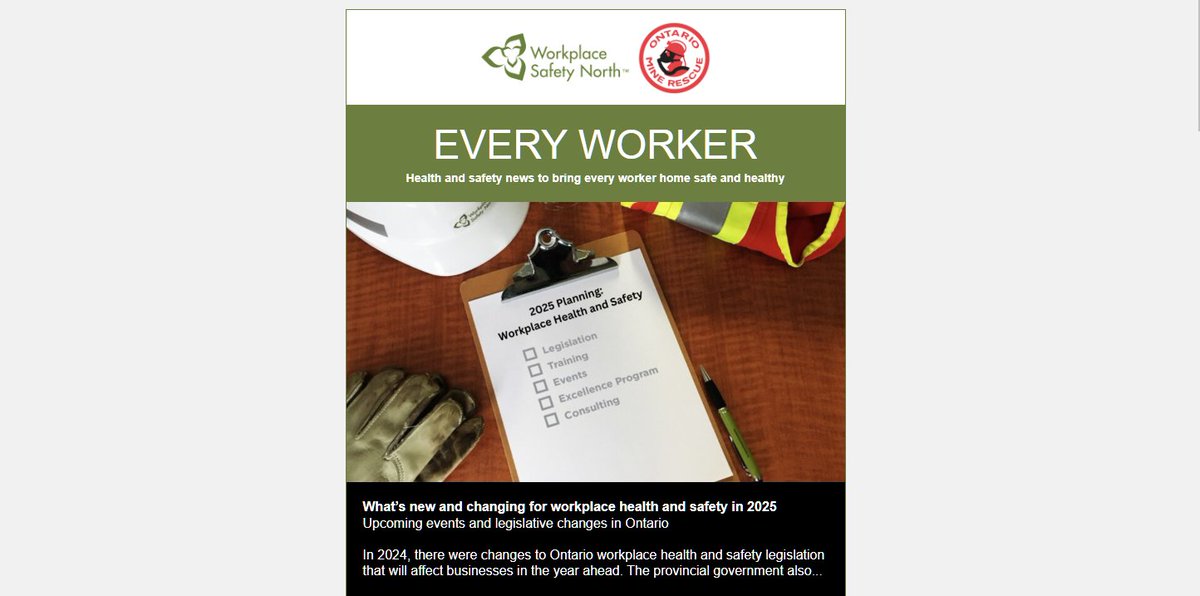 LATEST health and safety news: Learn about what's new and changing in 2025, safe driving on forest roads, mental health guide for small business, new WSN Board Chair, and more: conta.cc/3ONEhKr 

#WorkplaceSafety #ForestProducts #Mining #MineRescue #HealthAndSafety