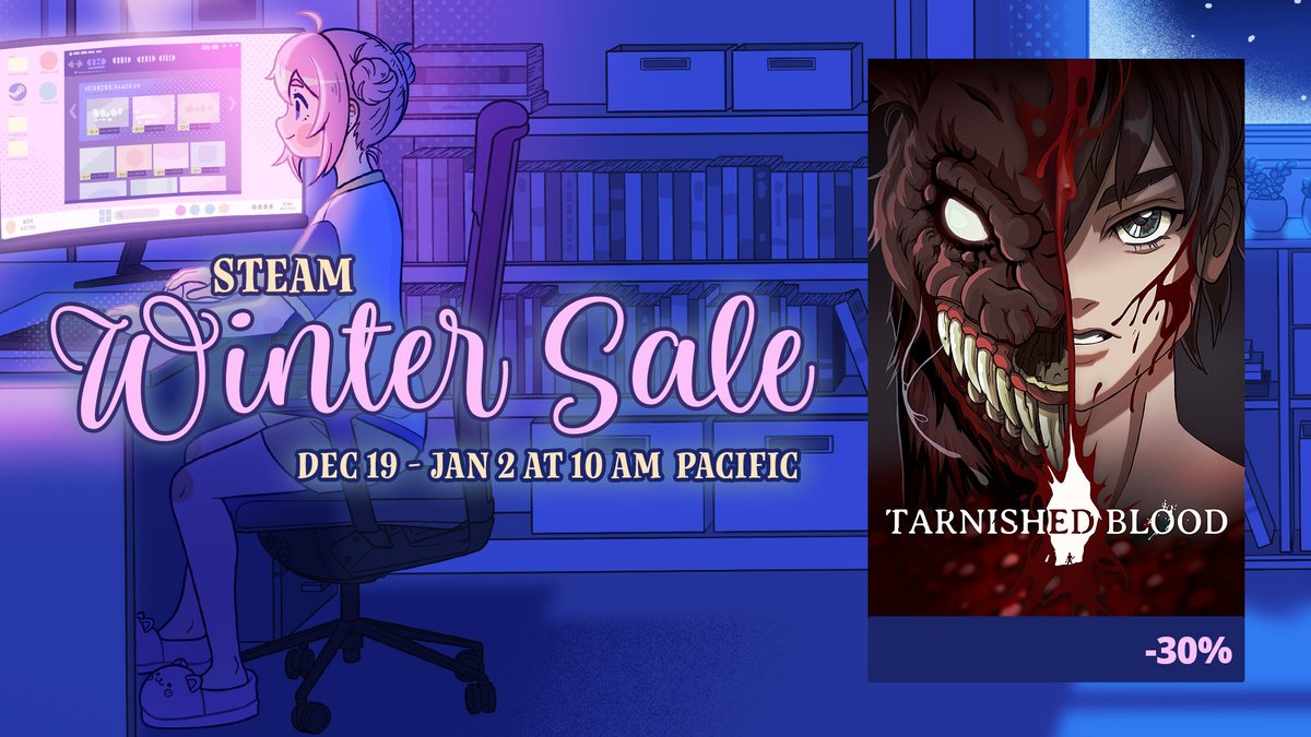 Embrace the winter season with a 30% discount on Tarnished Blood during the Steam Winter Sale. Step into a world of dark challenges and intense battles. 🩸
store.steampowered.com/app/2291700/Ta…

#games #gaming #indiegames #steamsale #wintersteamsale #steamdeals #steam