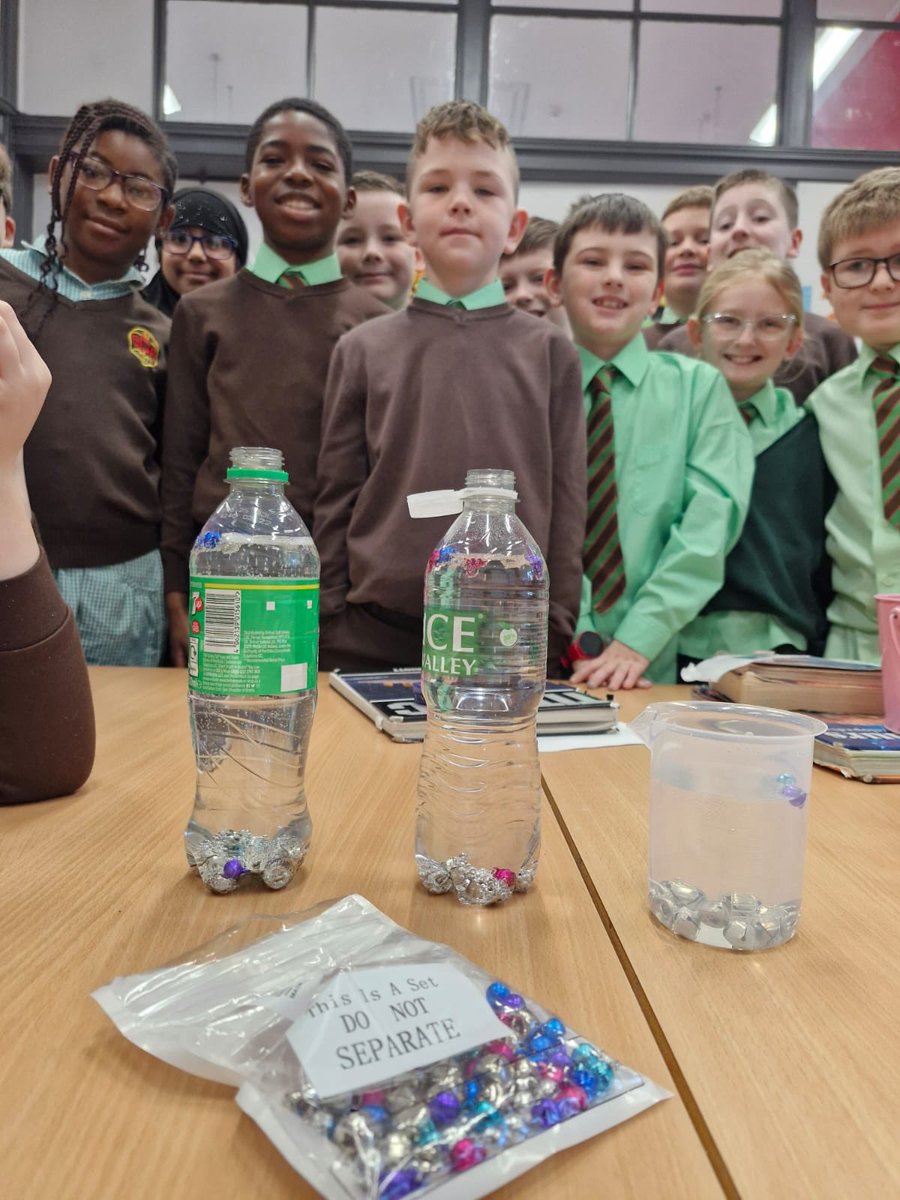 St_Denis_PS's tweet photo. P5 have done the Dancing Jingle Bells experiment today. We thought it was really cool how the bubbles made the jibgle bells move up and down in the fizzy liquids @EdinaTrust #SSERC https://t.co/ZCJuGTNnkC