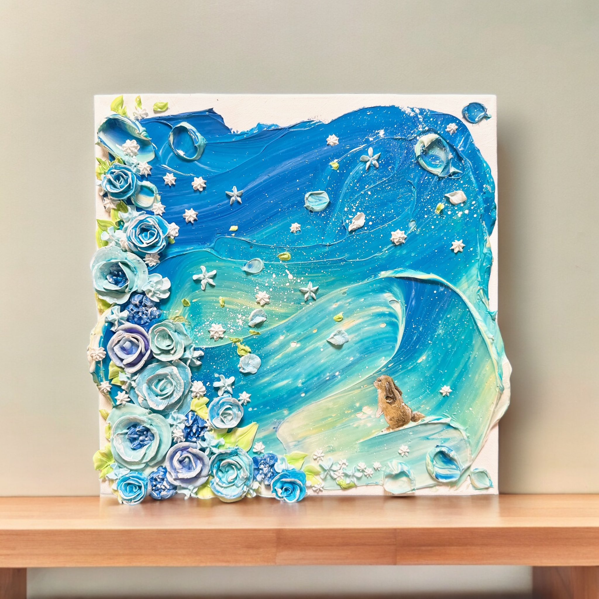 期間限定送料無料】 画家haru 油彩画[薔薇] 真作、原画、一点物