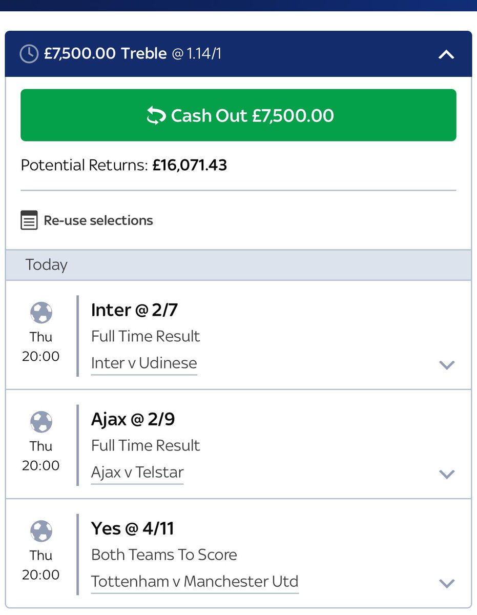 CNPbetting's tweet photo. Thursday Main bet Treble 💰😈🚀 https://t.co/3aZhR5h9yS