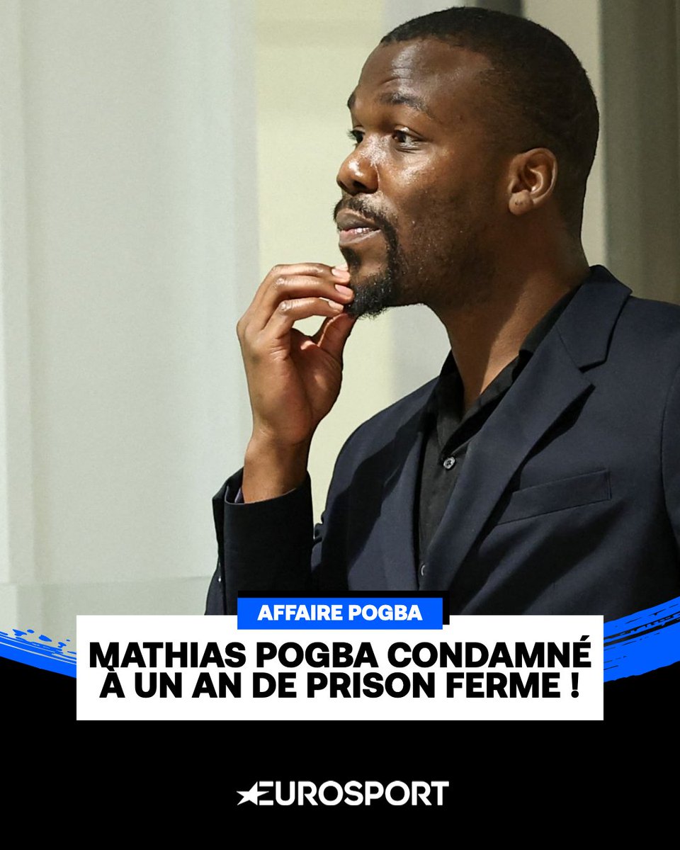 🚨 Mathias Pogba condamné à trois ans de prison, dont deux avec sursis : bit.ly/3ZI04IM