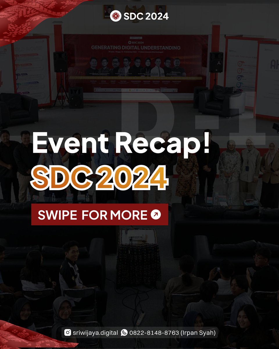 PLMBGDigital's tweet photo. Yukk intip keseruan DAY 1 SDC 2024 kemaren! Terimakasih buat semua yang udah nyempetin hadir buat sharing knowledge dan networking bareng 🤩🤩 https://t.co/KbELkCp4Xd