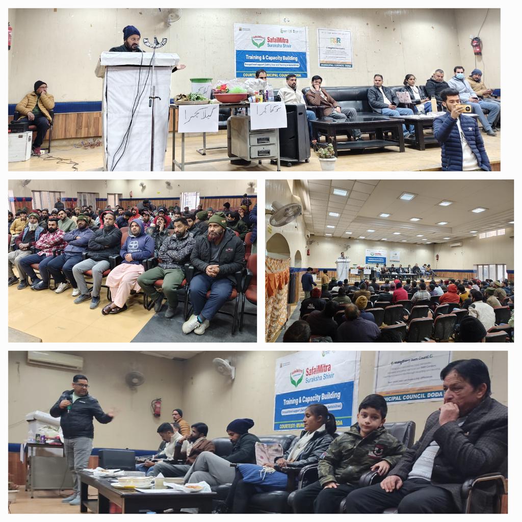 CouncilDoda's tweet photo. Today, at the Town Hall, the District Administration & Municipality, in collaboration with #SwitchforChange (NGO), trained sanitation workers, street vendors & shopkeepers on #SourceSegregation & effective ways to Reduce, Reuse & Recycle (RRR) waste.
@harvinder_ias
@JammuUlb https://t.co/Bn6bq1hnh2