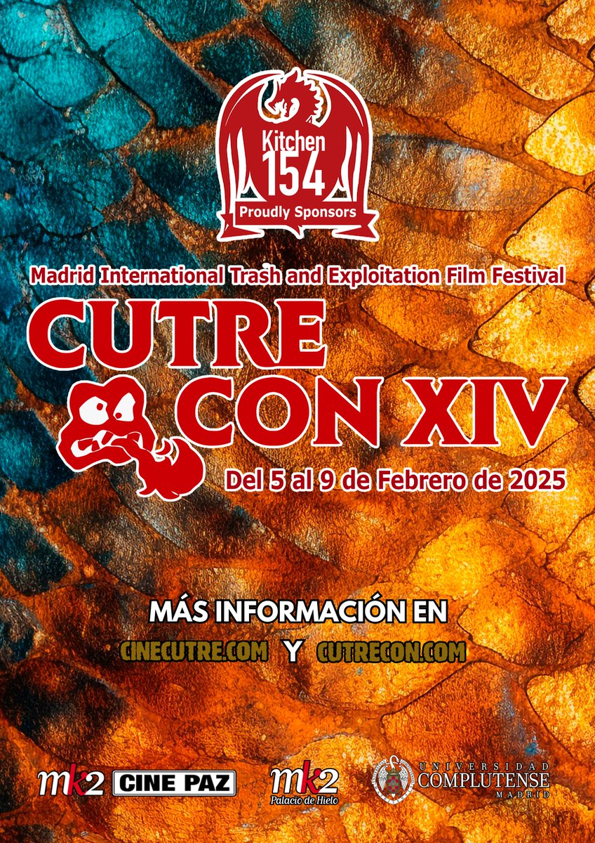 CUTRECON, Festival Internacional de Cine Trash de Madrid.

14ª edición, del 5 al 9 de febrero.

Información y entradas en cutrecon.com.