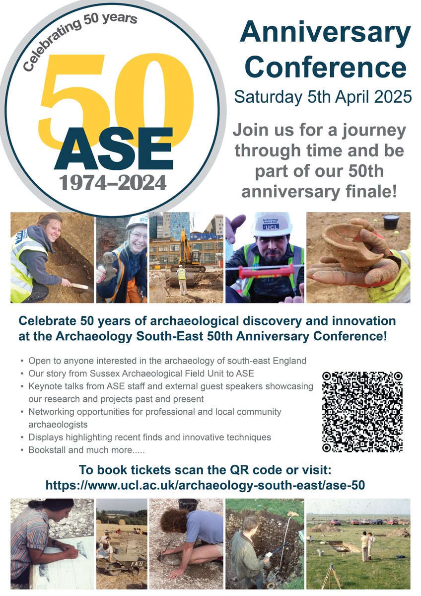 Dr Matt Pope (@matthewpope) on Twitter photo Our professional archaeology team <a href="/ArchSouthEast/">UCL Archaeology South-East</a> is 50 years old and we are celebrating in April!
Do come and join us for a day sharing half a century of archaeological discovery & contribution to cultural, academic & scientific life in Britain and beyond.
shorturl.at/GIatG Our professional archaeology team <a href="/ArchSouthEast/">UCL Archaeology South-East</a> is 50 years old and we are celebrating in April!
Do come and join us for a day sharing half a century of archaeological discovery & contribution to cultural, academic & scientific life in Britain and beyond.
shorturl.at/GIatG
