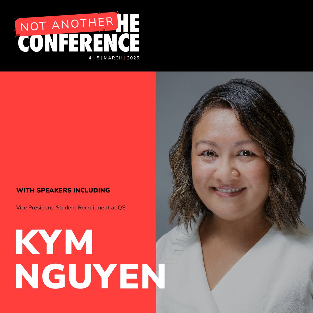 We’re excited to welcome our amazing final sponsor, <a href="/worlduniranking/">QS World University Rankings</a> , and announce two expert speakers for Not Another HE Conference 2025! Meet Kym and Matteo, who will deliver a session on international student recruitment and navigating the ever-evolving HE landscape. 💫